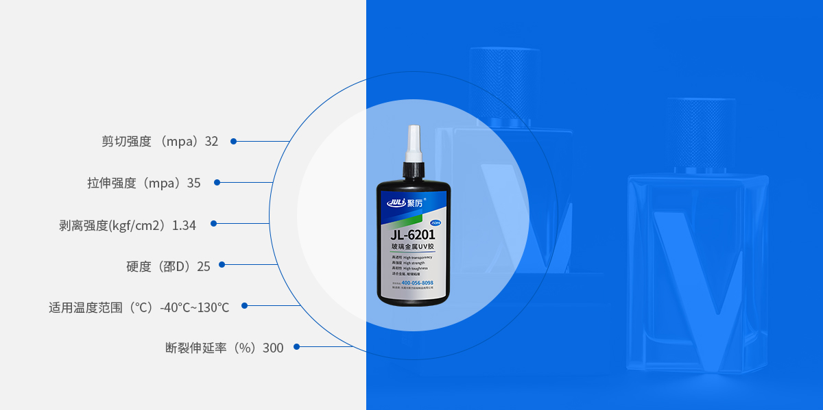 玻璃粘金屬專用UV無影膠產品參數